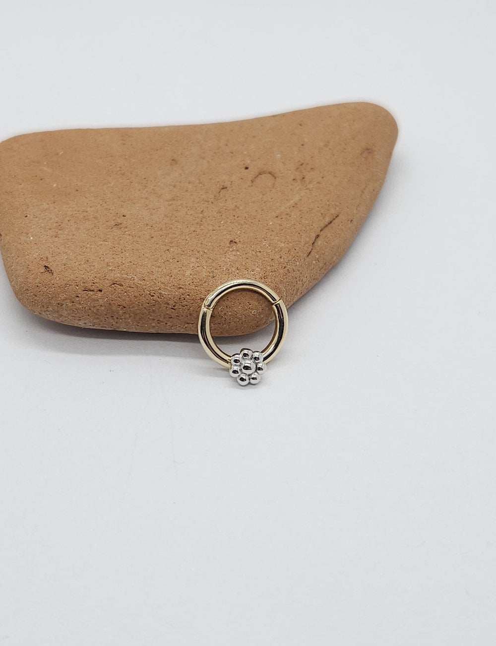 Two Tone Piercing Flower Septum Clicker 14k Solid gold
