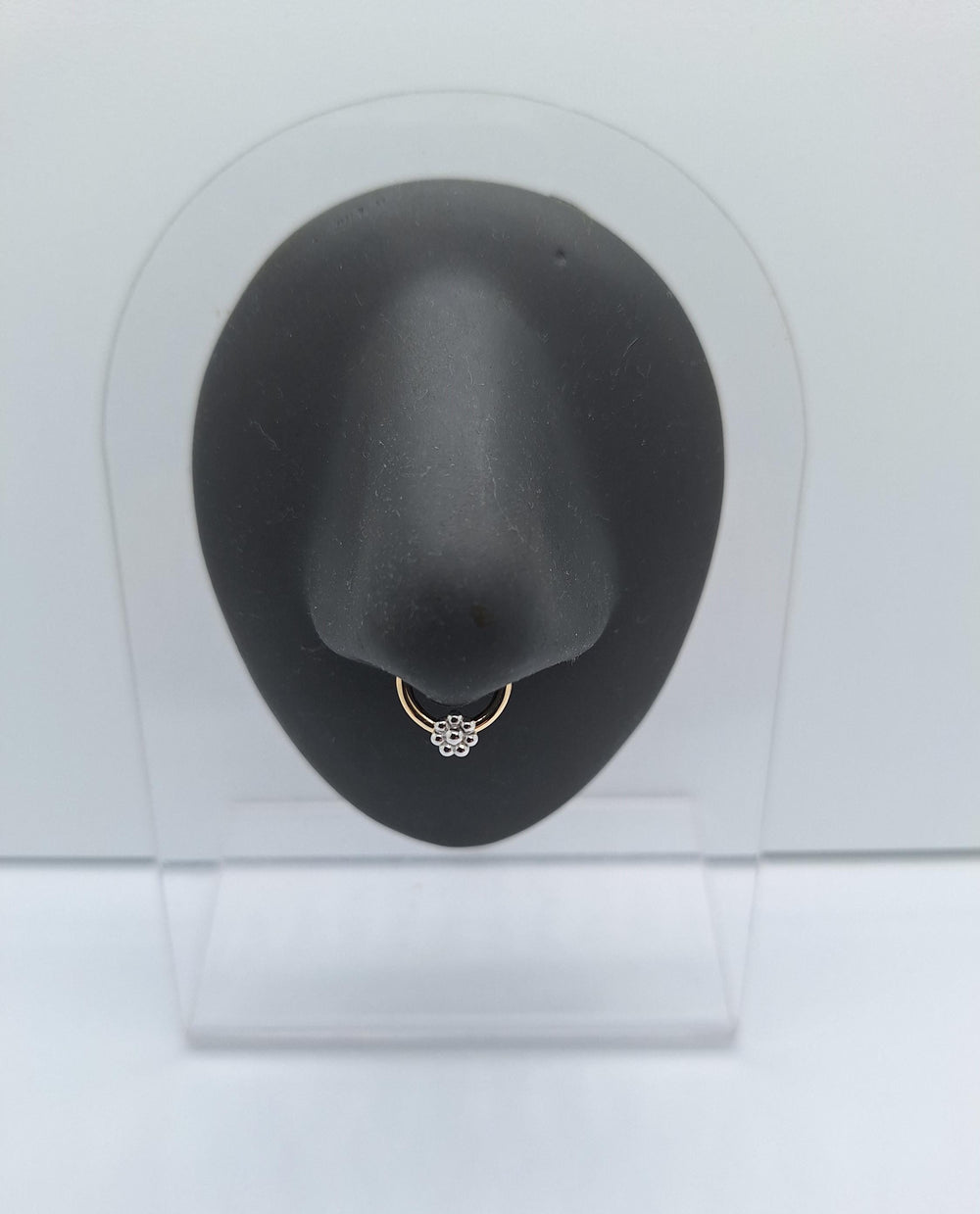 Two Tone Piercing Flower Septum Clicker 14k Solid gold