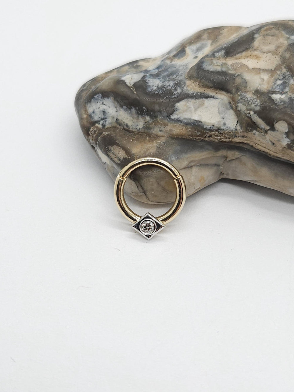 Diamond Hoop Earrings 14k Septum Clicker Helix Piercing Jewelry