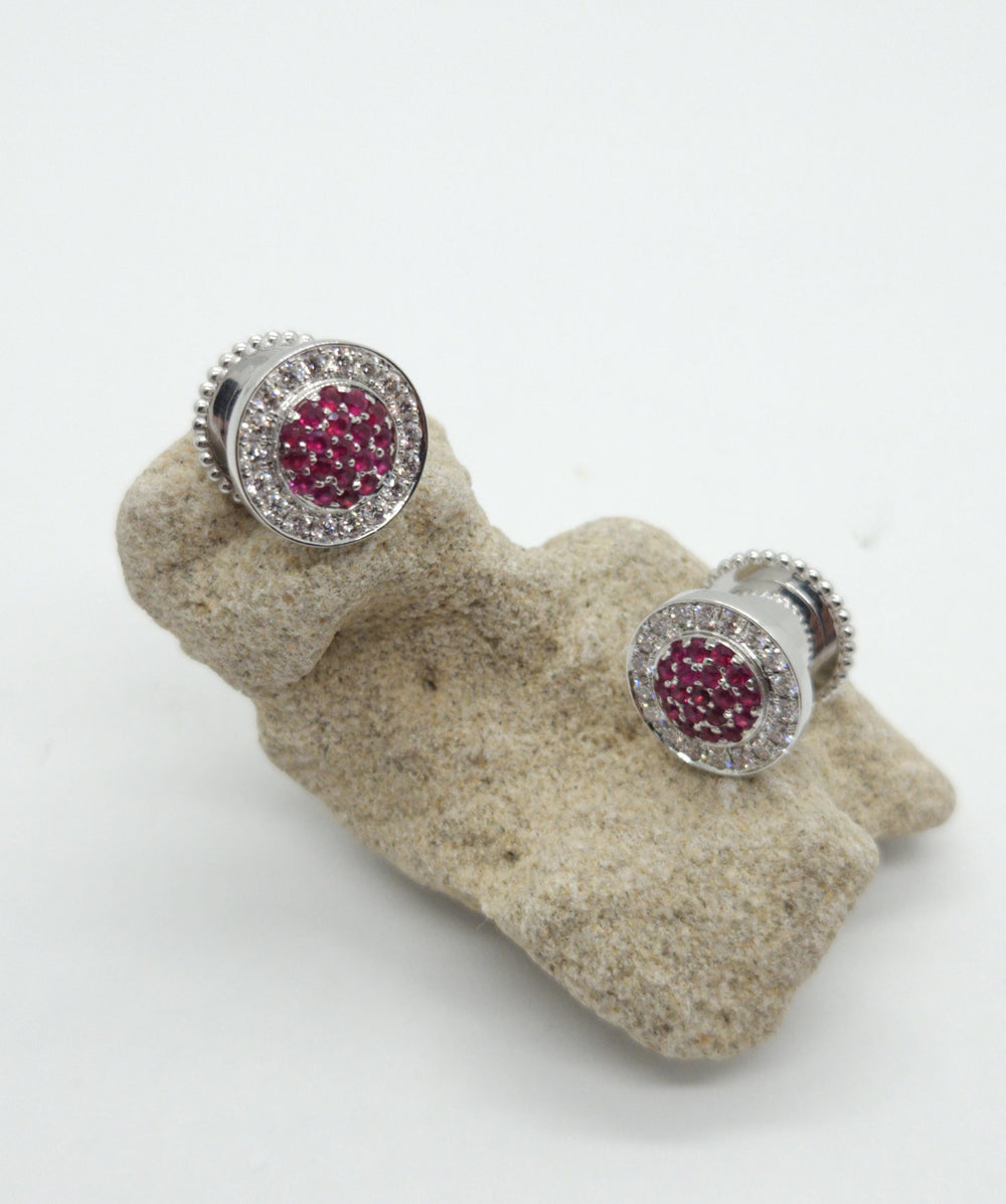 Ear Tunnels 14k Solid Gold Diamonds Rubies Custom Piercing Jewelry