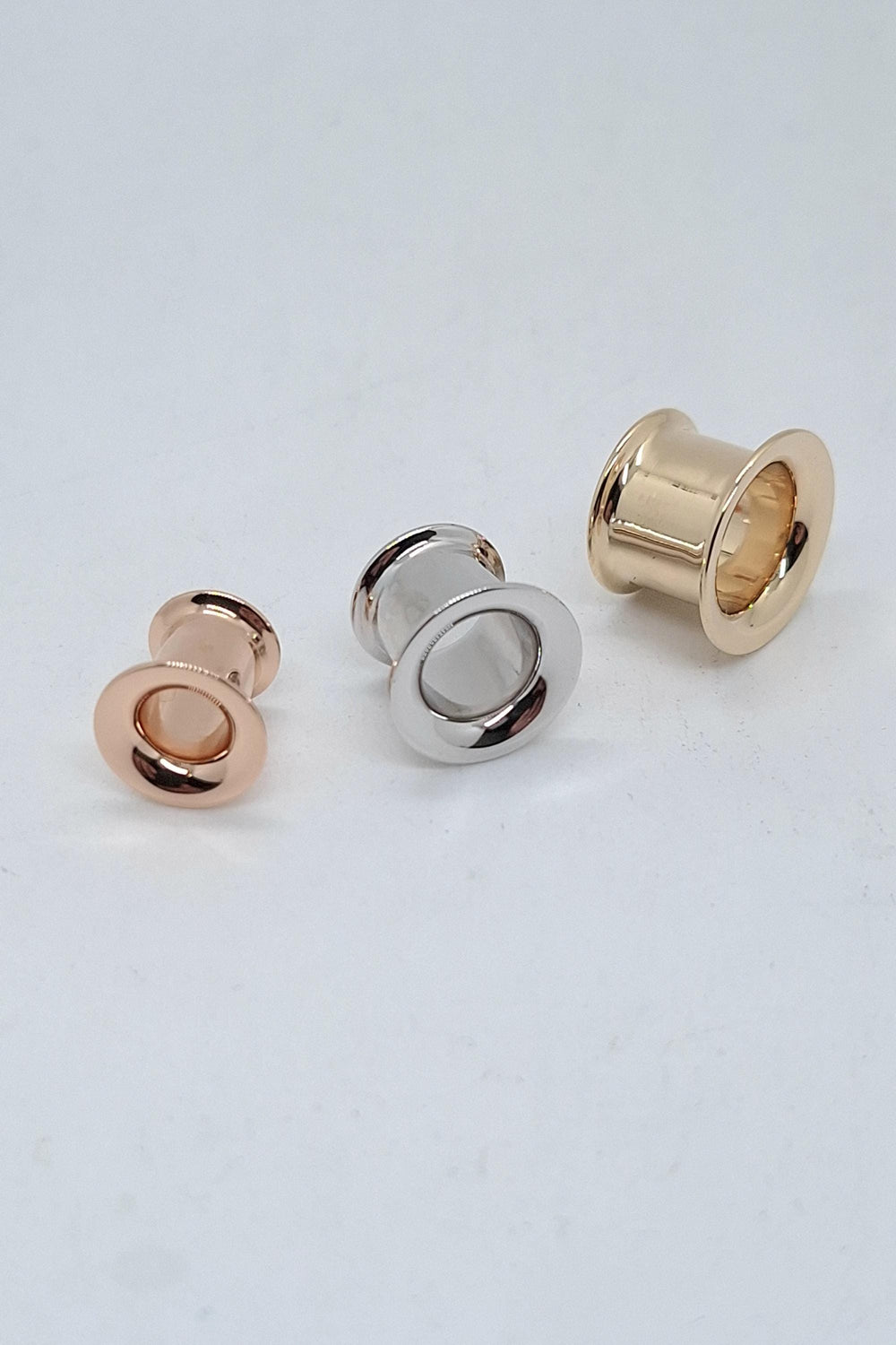 Flared Solid Gold Ear Tunnels 14k Ear Gauges Teardrop Plugs Stretched Lobes
