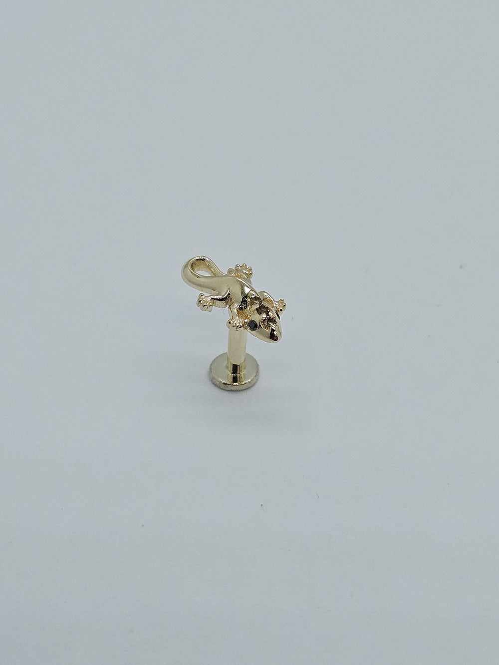 Lizard Labret Earring 14k Solid Gold Conch Stud Helix Piercing Tragus Jewelry