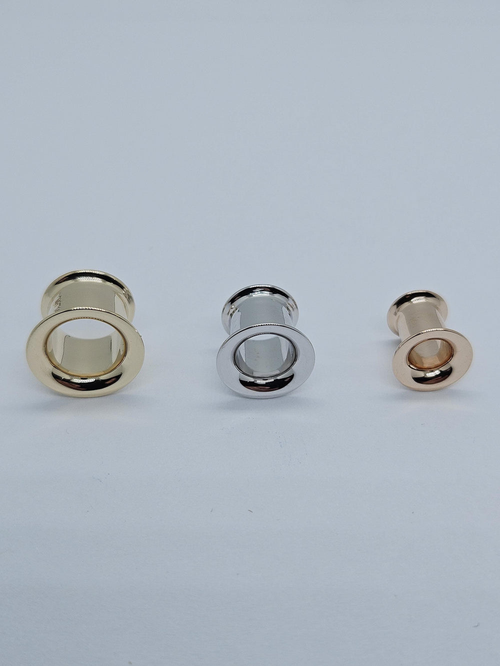 Flared Solid Gold Ear Tunnels 14k Ear Gauges Teardrop Plugs Stretched Lobes
