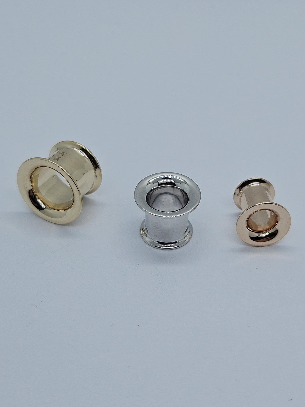 Flared Solid Gold Ear Tunnels 14k Ear Gauges Teardrop Plugs Stretched Lobes