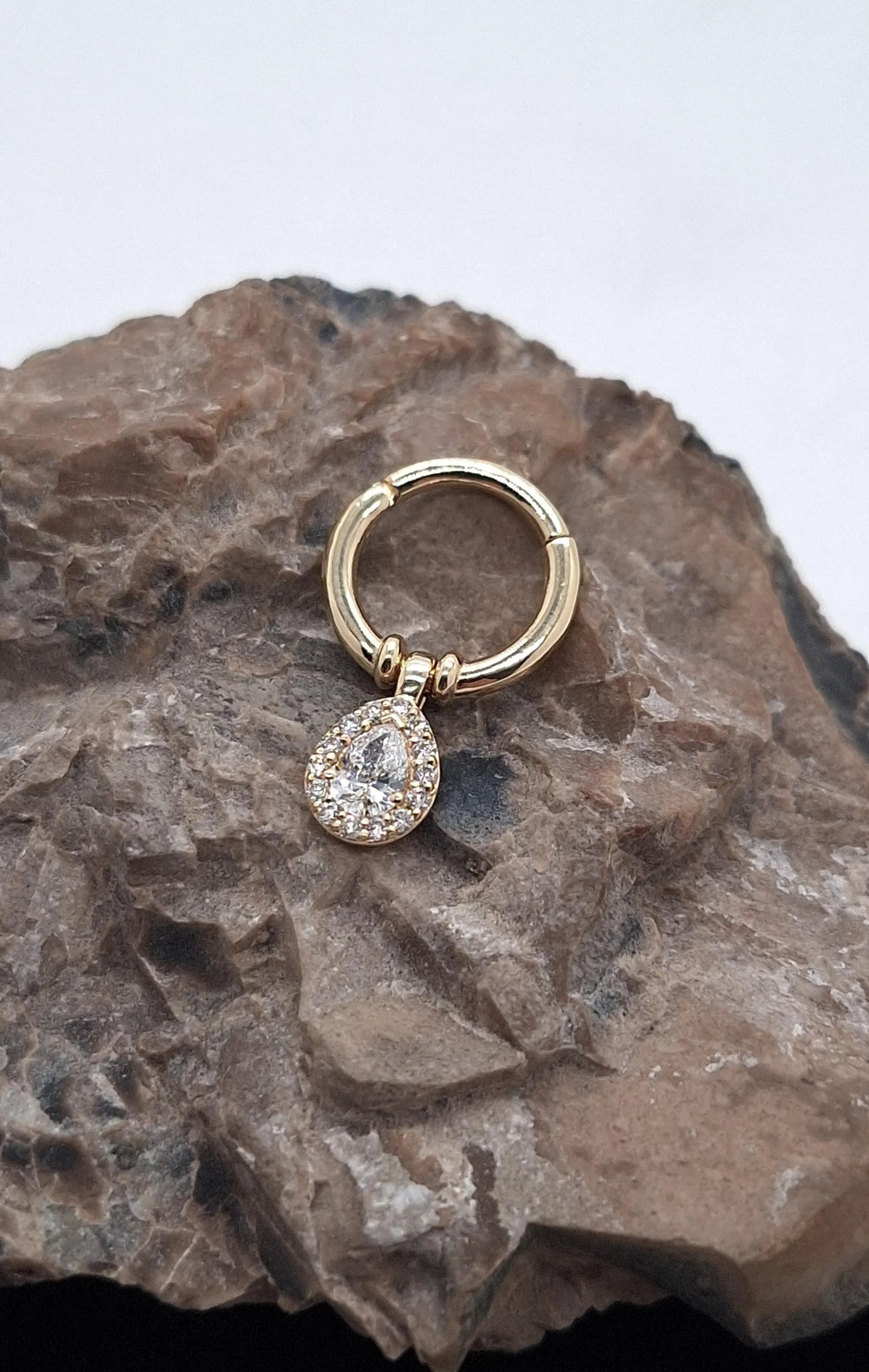 Pear White Diamonds Piercing