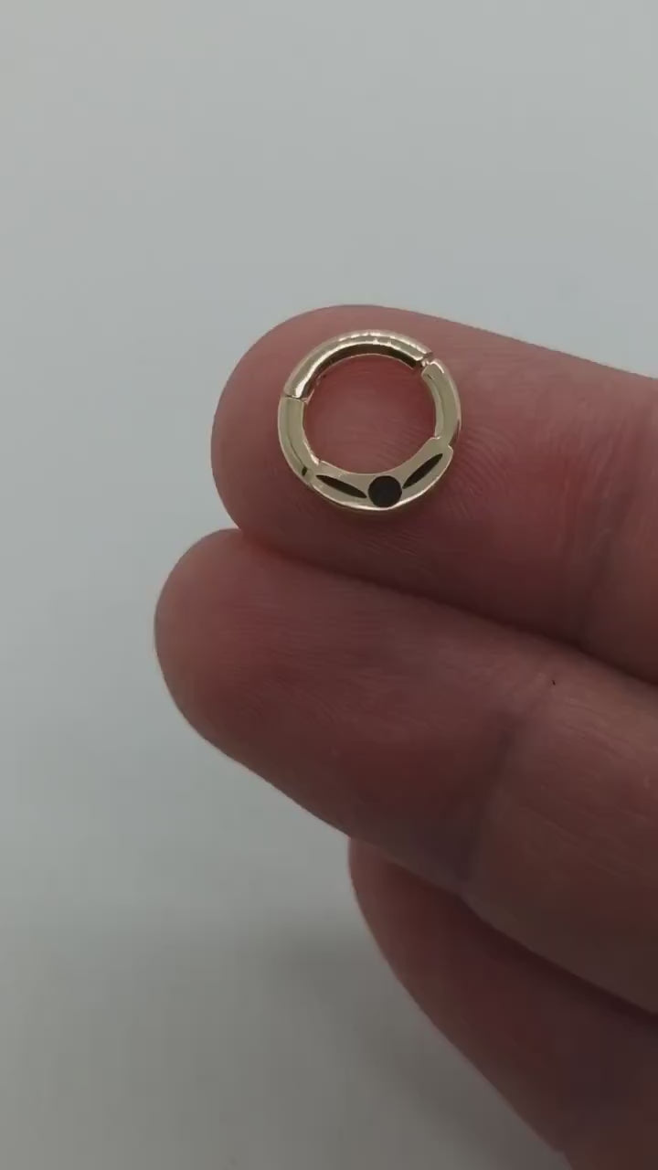 laser engraving piercing is made from 14k solid gold