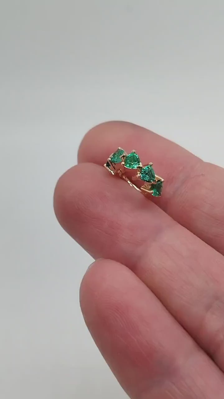 emerald conch piercing 14k gold