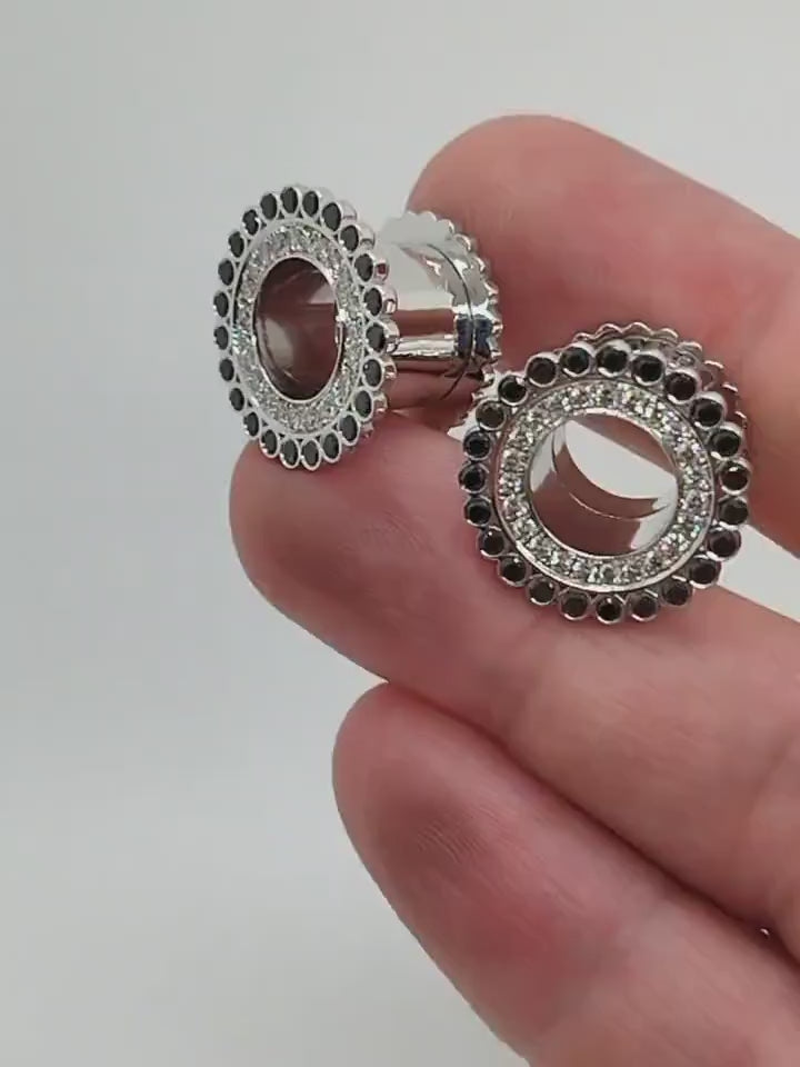 Flesh Tunnels Earrings Diamonds