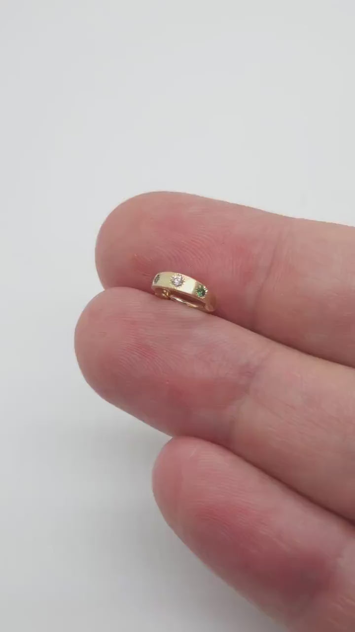 Diamonds Septum Jewelry Matt Finish 14k Yellow Gold