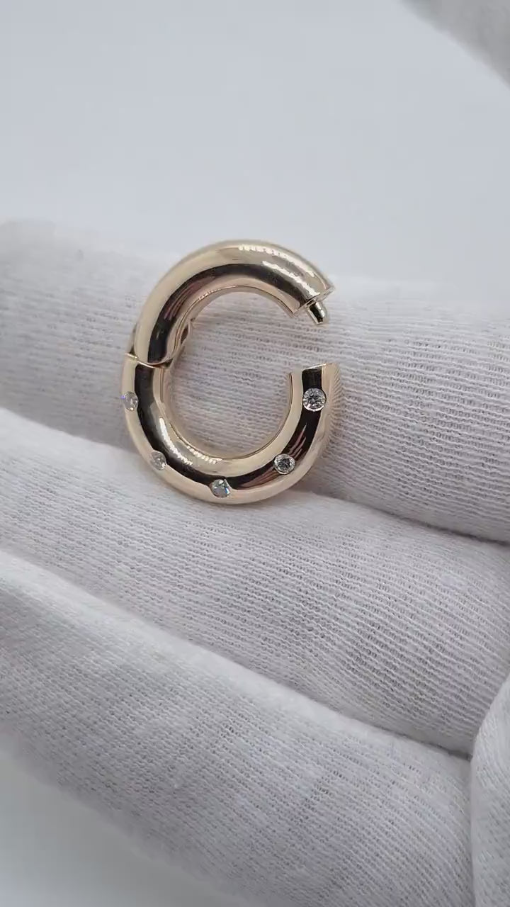 Hoop Plugs Body Piercing Jewelry 14k Solid Gold Ear Gauges Septum Piercing