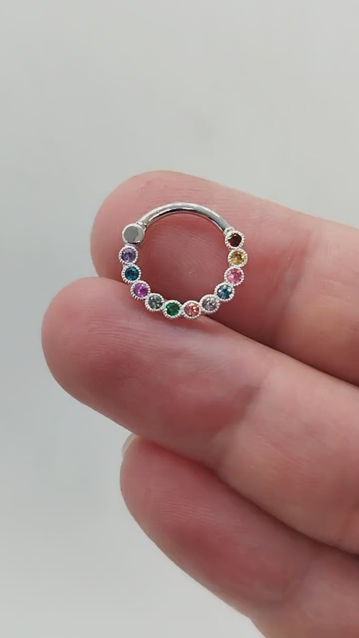 rainbow daith clicker 14k