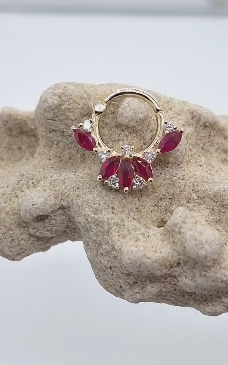 Ruby Helix With Diamonds