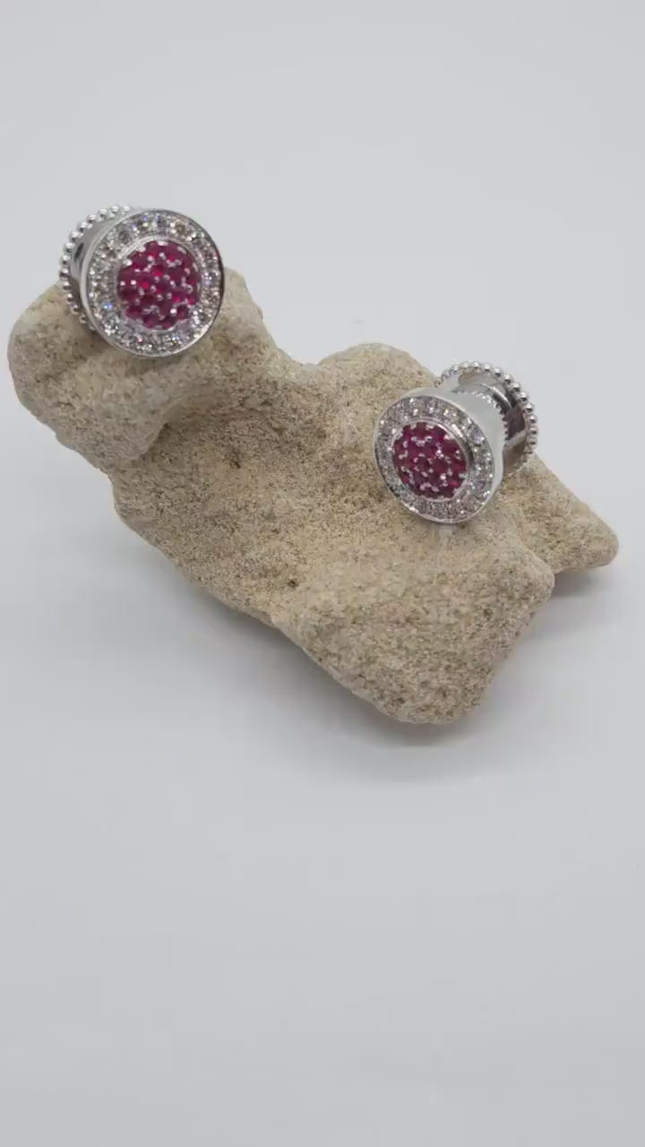 Ear Tunnels Solid Gold Diamonds Rubies Custom Piercing Jewelry