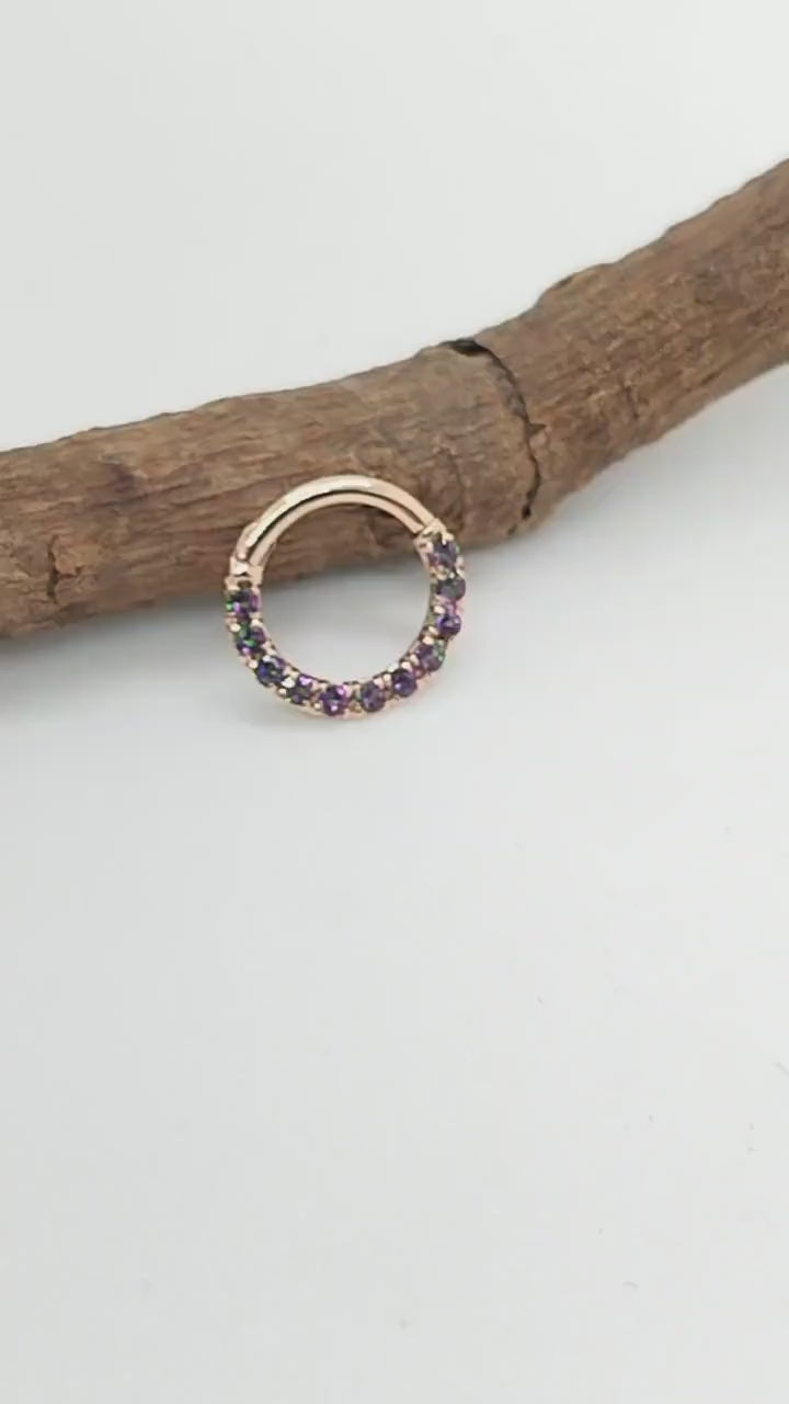Mercury Mystic Topaz piercings handcrafted from 14k gold