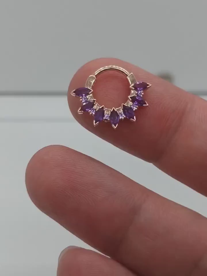 Marquise Amethyst Septum Jewelry