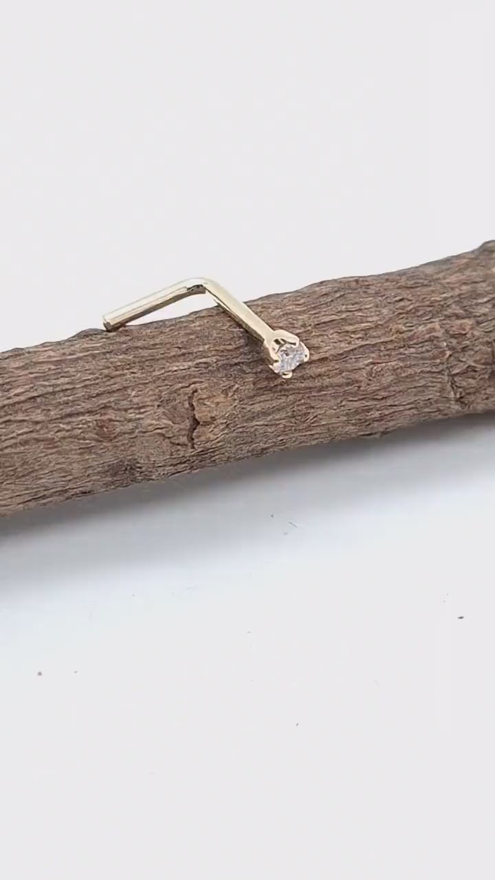 Nose Stud 14k Solid Gold Emerald Nose Tiny Piercing Jewelry