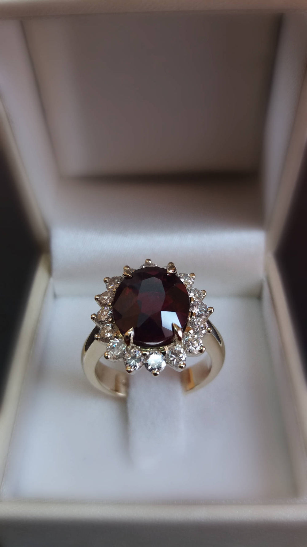 Ruby Gold Ring 5.00ct Ruby Oval Design Ring 14k Diamond Wedding Ring