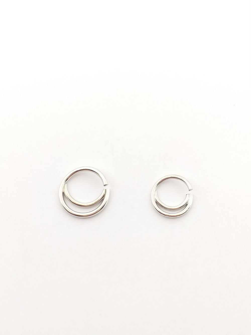 14K Whit Gold Double Septum Ring