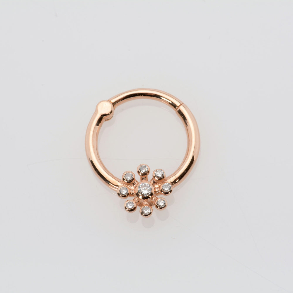 Carousel Septum Clicker 14k Solid Gold Diamonds Daith Hoop Helix Earring