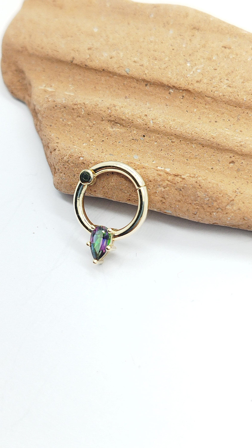 Tragus Hoop Green Topaz